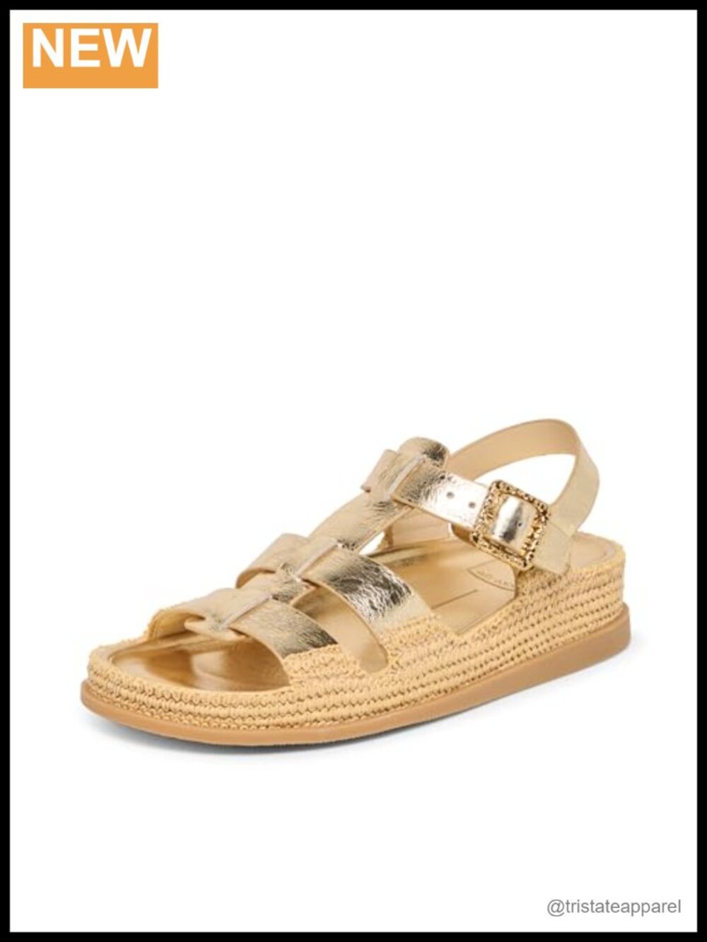 Leather Slingback Platform Sandal Open Toe Buckle Casual